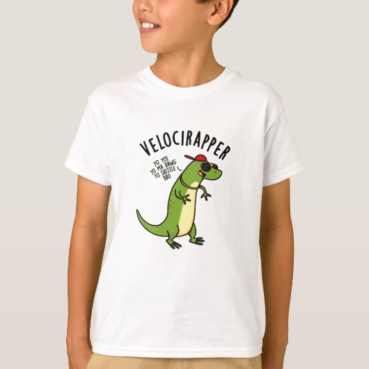 Veloci-Rapper Funny Dinosaur Pun T-Shirt (Vorderseite)