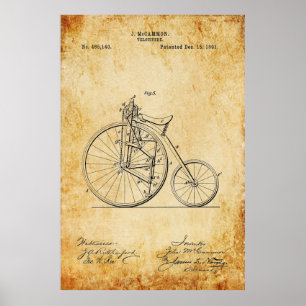 Velocipede Blueprint Poster