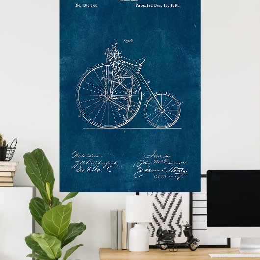 Velocipede Blueprint Poster (Heimbüro)