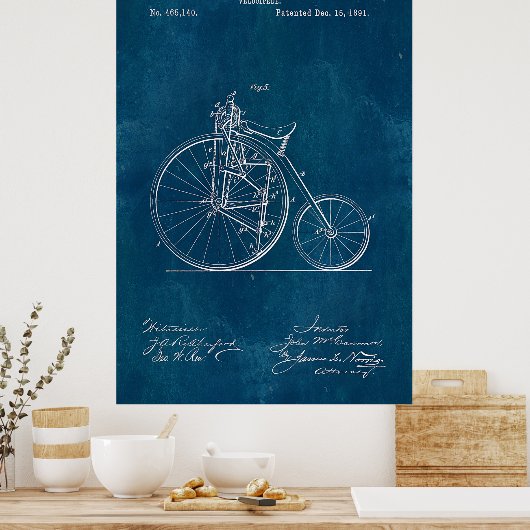 Velocipede Blueprint Poster (Küche)