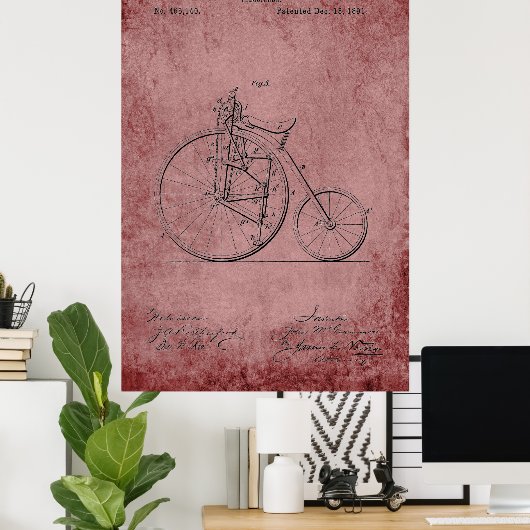 Velocipede Blueprint Poster (Heimbüro)