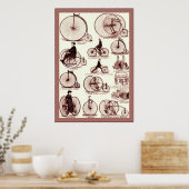 Velocipedes ~ Vintages Werbeplakat Poster (Küche)