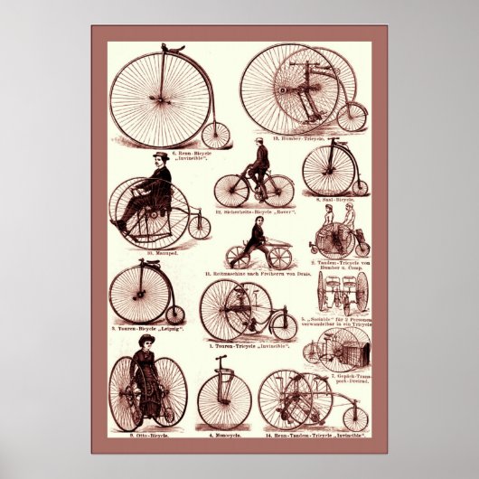 Velocipedes ~ Vintages Werbeplakat Poster (Vorne)