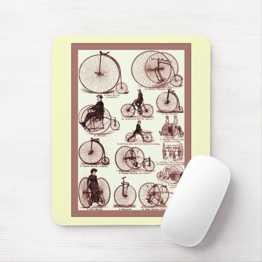 Velocipedes ~ Vintages Werbungs-Plakat Mousepad (Mit Mouse)
