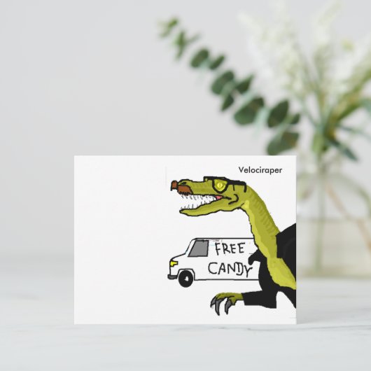 Velociraper Postkarte (Stehend Vorderseite)