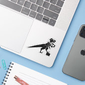Velocirapper Aufkleber (Laptop mit iPhone)
