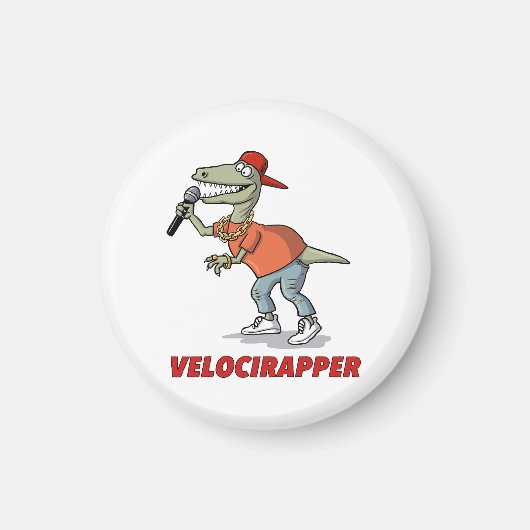 'Velocirapper'-T-Shirt. Magnet (Vorne)