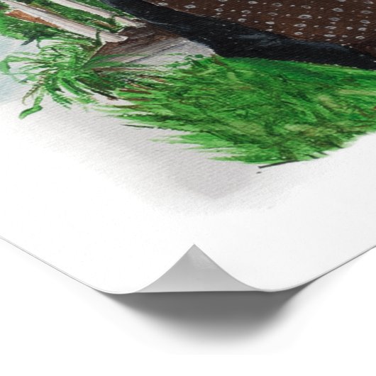 Velociraptor American Gothic Poster (Ecke)