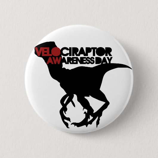 Velociraptor Awareness Day Button (Vorderseite)