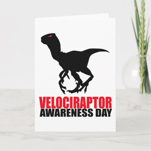 Velociraptor Awareness Day Karte (Vorderseite)