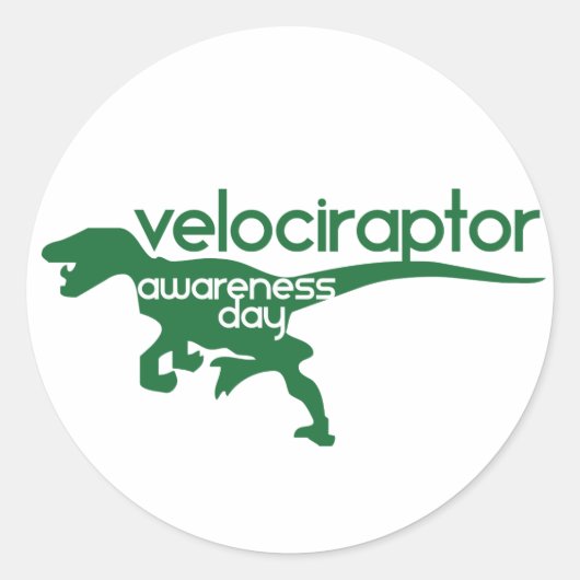 Velociraptor Awareness Day Runder Aufkleber (Vorderseite)