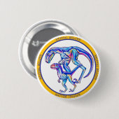Velociraptor Cool Dinosaurier Button (Vorne & Hinten)