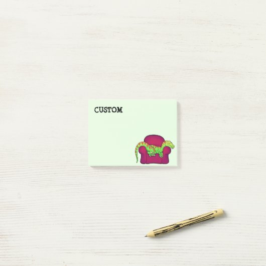 Velociraptor, der auf Couch fünf weitere Minuten Post-it Klebezettel (Auf Schreibtisch)