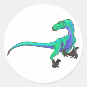 Velociraptor, die hohe Geschwindigkeit Runder Aufkleber