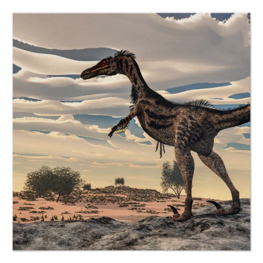 Velociraptor dinosaur - 3D rendern Poster (Vorderseite)