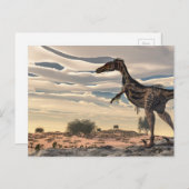 Velociraptor dinosaur - 3D rendern Postkarte (Vorne/Hinten)