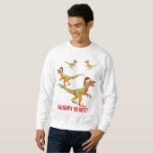 Velociraptor Dinosaur Funny Weihnachten Slogan Sweatshirt (Vorne ganz)