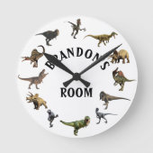 Velociraptor Dinosaur Jurassic Age Tyrannosaurus Runde Wanduhr (Vorderseite)