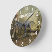 Velociraptor Dinosaur Jurassic Raptor Name Runde Wanduhr (Winkel)