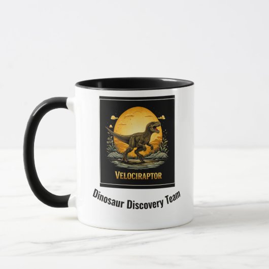 Velociraptor Dinosaur Prehistoric Moon Tasse (Links)