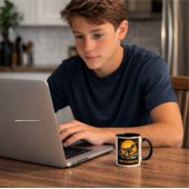 Velociraptor Dinosaur Prehistoric Moon Tasse