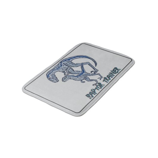 Velociraptor Dinosaur Raptor Trainer Bath Mat Badematte (Schrägansicht)