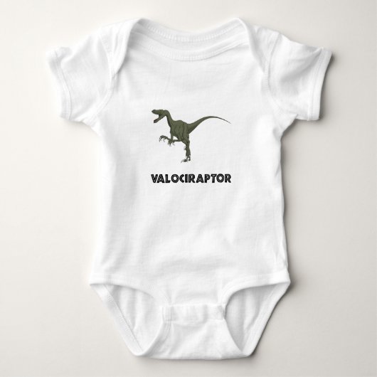 Velociraptor-Dinosaurier Baby Strampler (Vorderseite)
