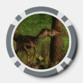 Velociraptor-Dinosaurier im Wald Pokerchips (Rückseite)