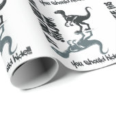 Velociraptor, Dinosaurier, T-Rex Geschenkpapier (Rolleneckpunkt)