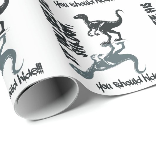 Velociraptor, Dinosaurier, T-Rex Geschenkpapier (Rolleneckpunkt)