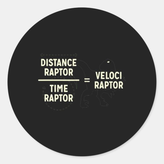Velociraptor Distanceraptor Timeraptor Dinosaur Ma Runder Aufkleber (Vorderseite)