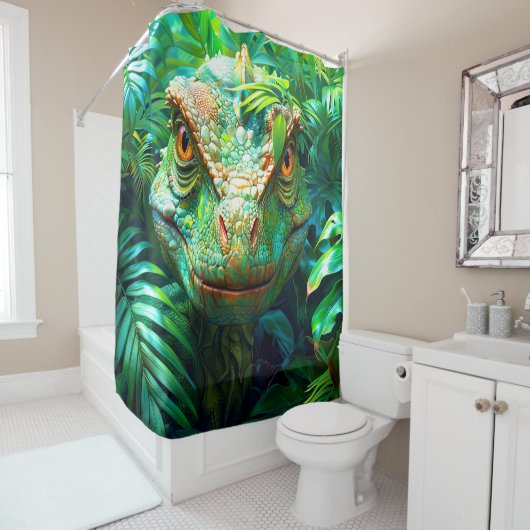 Velociraptor Duschvorhang (Beispiel)