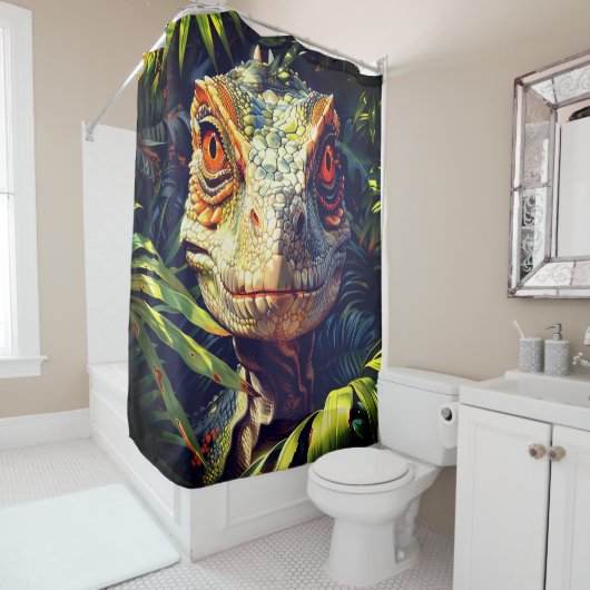 Velociraptor Duschvorhang (Beispiel)