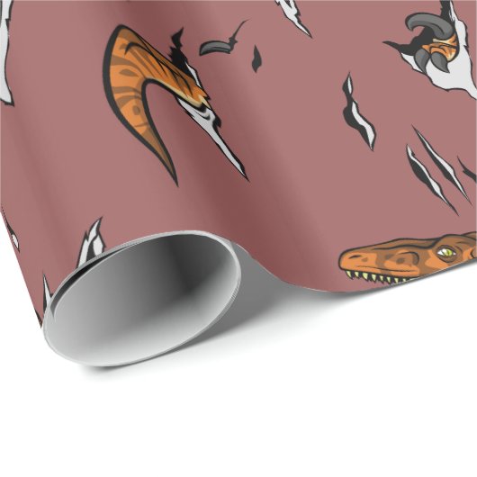 Velociraptor Escape Geschenkpapier (Rolleneckpunkt)