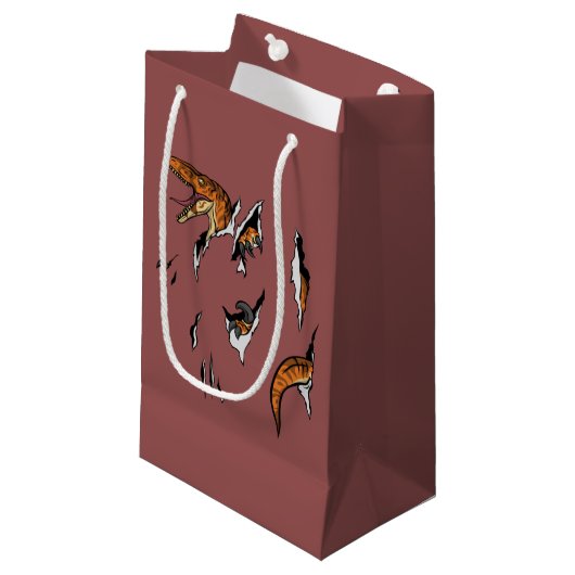 Velociraptor Escape Kleine Geschenktüte (Vorderseite Schrägansicht)