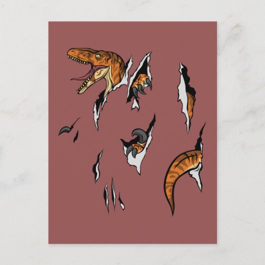 Velociraptor Escape Postkarte (Vorderseite)