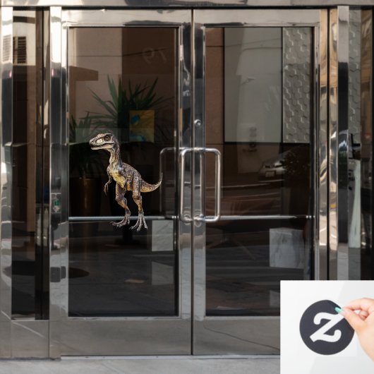 Velociraptor  fensteraufkleber (Büro Tür)