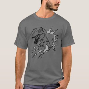 Velociraptor-Linienkunst-T-Shirt T-Shirt