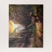 Velociraptor & Pterosaur in Prehistoric Landscape Puzzle (Vertikal)
