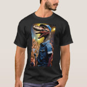 Velociraptor Rap Star T - Shirt Design (Vorderseite)