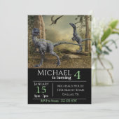 Velociraptor Raptor Birthday Party Einladung (Stehend Vorderseite)