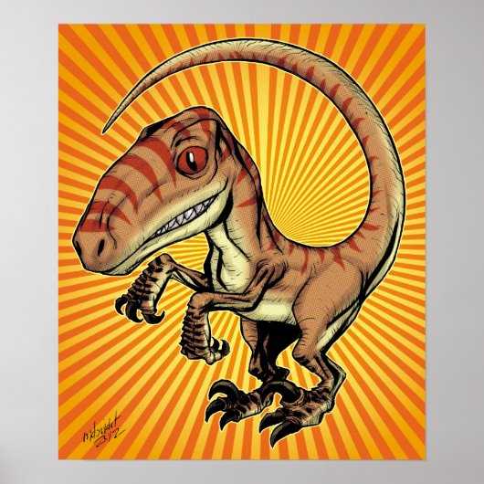 Velociraptor Raptor Dinosaur von Marco D Carillo Poster (Vorne)