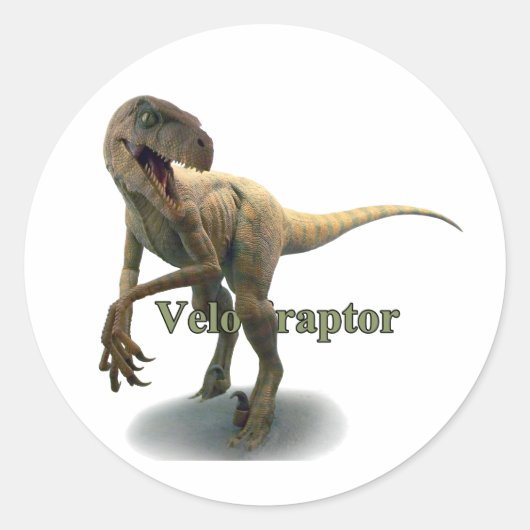 Velociraptor Runder Aufkleber (Vorderseite)