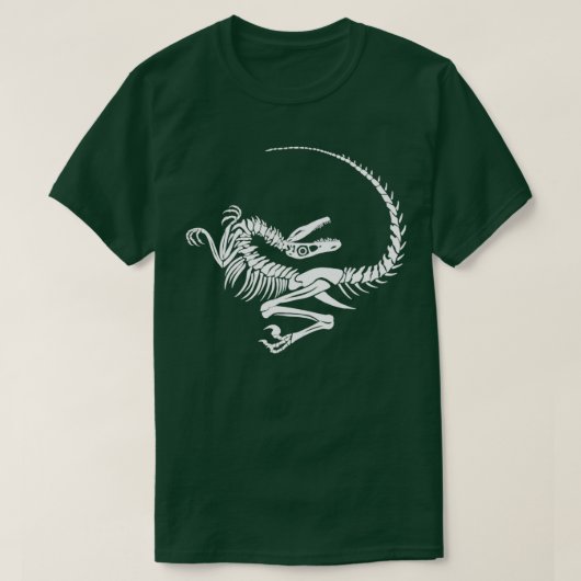 Velociraptor Skelett Invertiert T-Shirt (Design vorne)
