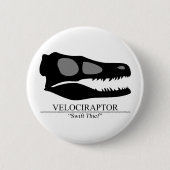 Velociraptor Skull Button (Vorderseite)