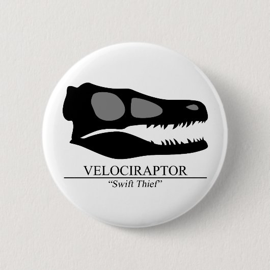 Velociraptor Skull Button (Vorderseite)