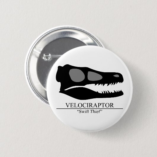 Velociraptor Skull Button (Vorne & Hinten)