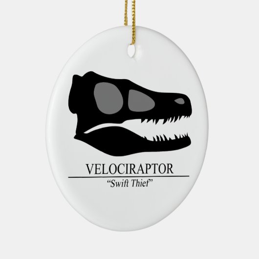 Velociraptor Skull Keramikornament (Rechts)