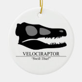 Velociraptor Skull Keramikornament (Vorne)
