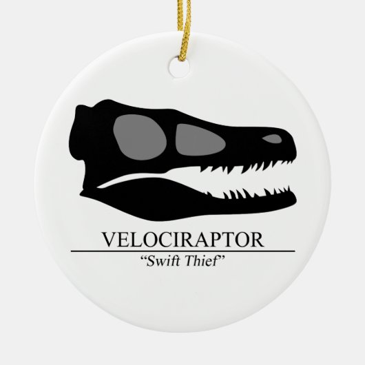 Velociraptor Skull Keramikornament (Vorne)